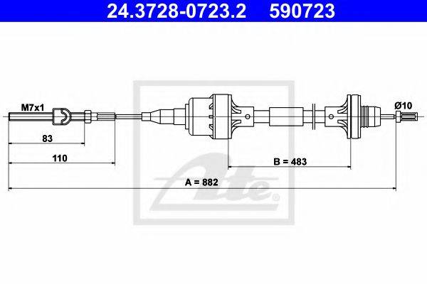 BENDIX 422730B Трос, управління зчепленням