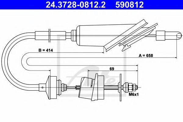 PEX 50619 Трос, управління зчепленням