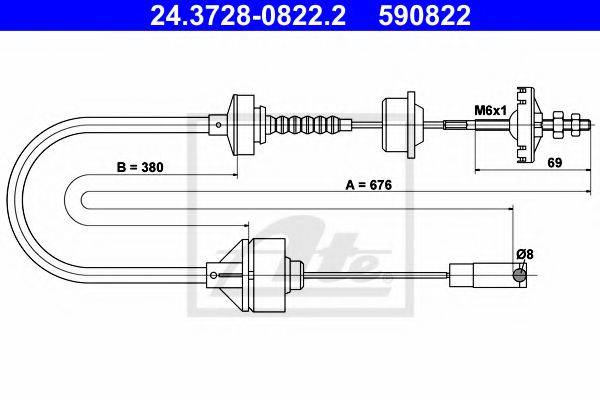 BENDIX 422647B Трос, управління зчепленням