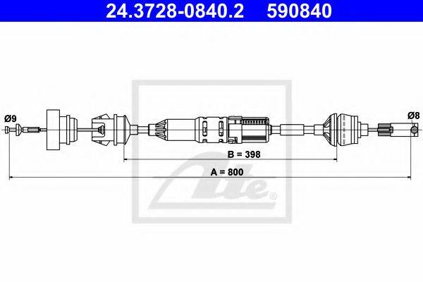 PEX 50816 Трос, управління зчепленням