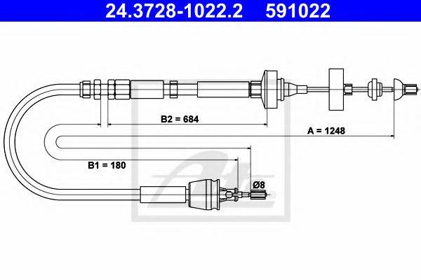 BENDIX 422415B Трос, управління зчепленням