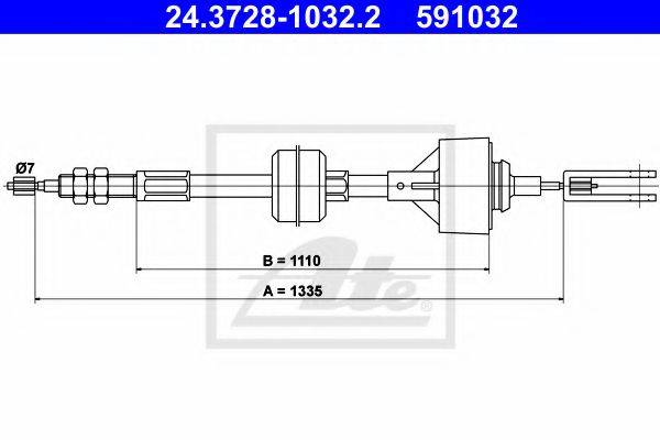 PEX 5.0784 Трос, управління зчепленням