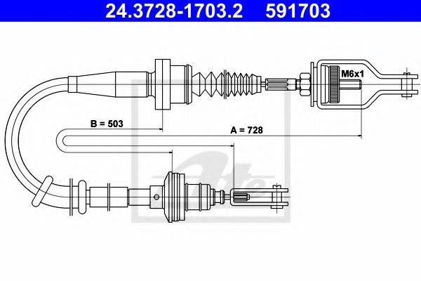 PEX 50756 Трос, управління зчепленням
