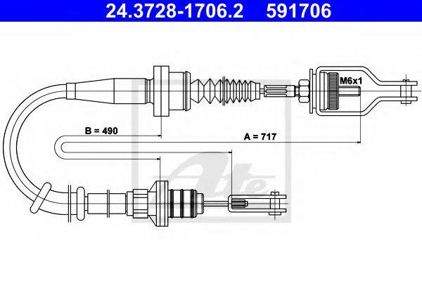 PEX 5.0758 Трос, управління зчепленням