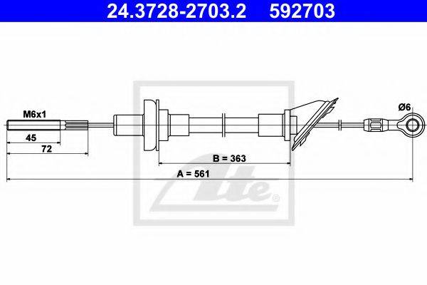 PEX 50787 Трос, управління зчепленням
