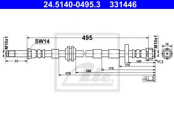 ATE 331446 Гальмівний шланг
