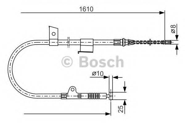 NISSAN 3653070J10 Трос, стоянкова гальмівна система