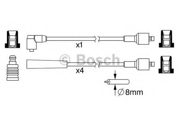 BOSCH B 114 Комплект дротів запалювання