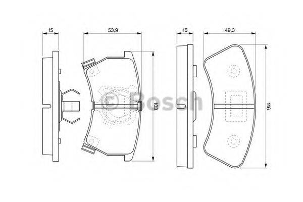 BOSCH 20 039 Комплект гальмівних колодок, дискове гальмо