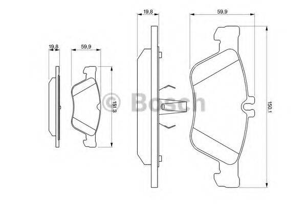 BOSCH 21 664 Комплект гальмівних колодок, дискове гальмо