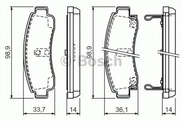 BOSCH 21734 Комплект гальмівних колодок, дискове гальмо