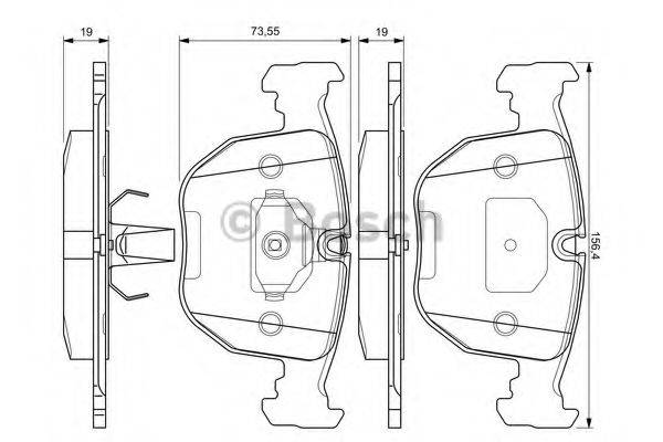 BOSCH 21 486 Комплект гальмівних колодок, дискове гальмо