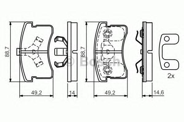 BOSCH 21968 Комплект гальмівних колодок, дискове гальмо