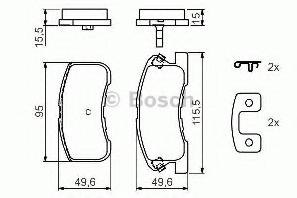 BOSCH 23 497 Комплект гальмівних колодок, дискове гальмо