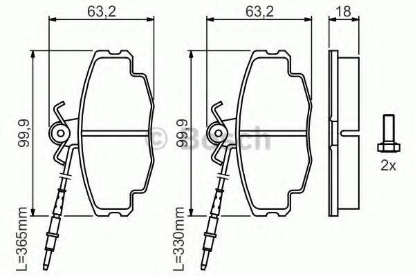 BOSCH 21 460 Комплект гальмівних колодок, дискове гальмо