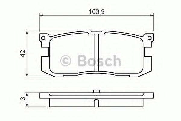 BOSCH 21558 Комплект гальмівних колодок, дискове гальмо