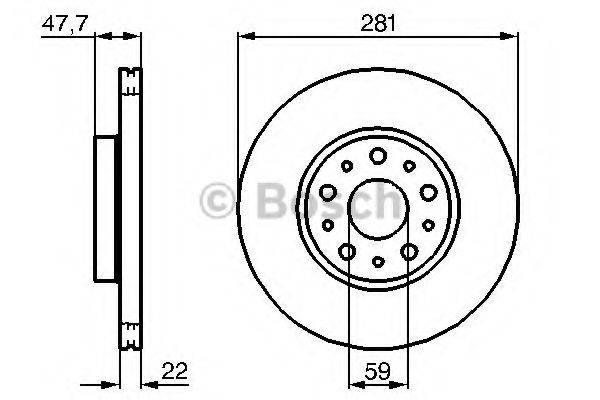 BOSCH BD1030 гальмівний диск