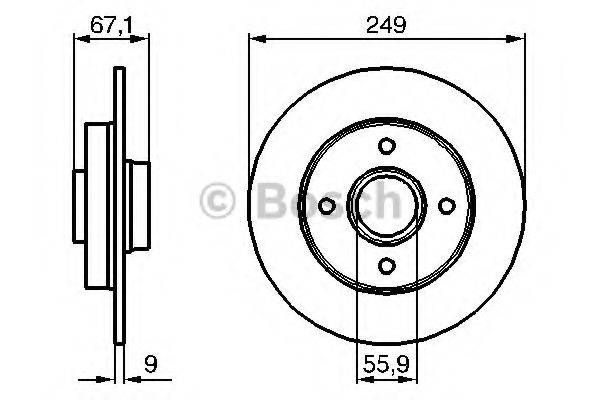 BOSCH BD1087 гальмівний диск