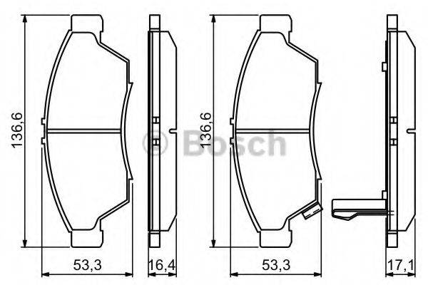 BOSCH 23817 Комплект гальмівних колодок, дискове гальмо
