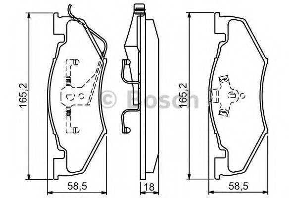 BOSCH 21809 Комплект гальмівних колодок, дискове гальмо