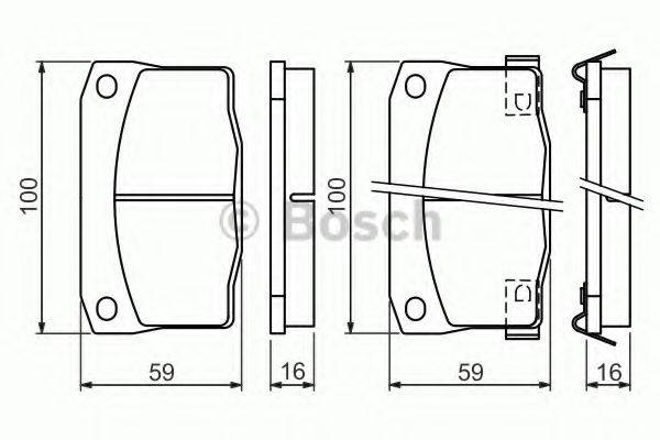 BOSCH 21057 Комплект гальмівних колодок, дискове гальмо