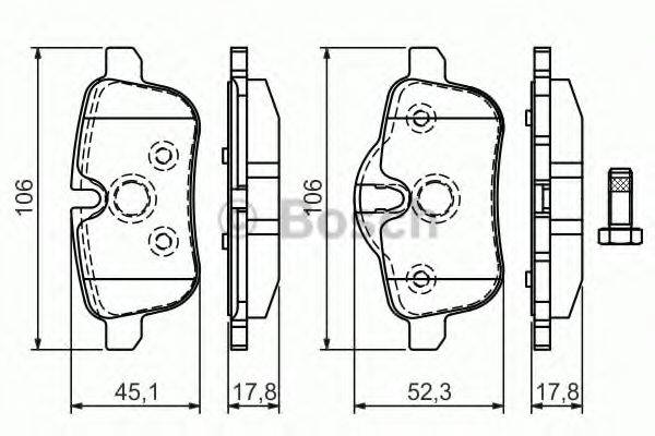BOSCH 24560 Комплект гальмівних колодок, дискове гальмо