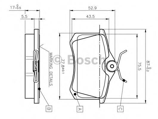 VW 7MO 698 451 Комплект гальмівних колодок, дискове гальмо