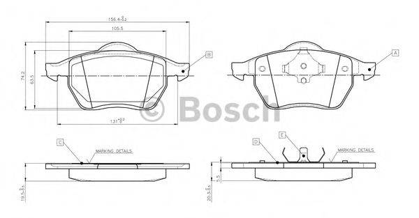 VW 7MO 698 151 Комплект гальмівних колодок, дискове гальмо