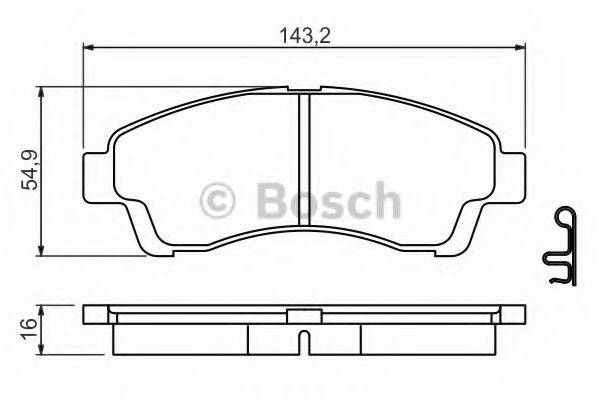 BOSCH BP1422 Комплект гальмівних колодок, дискове гальмо