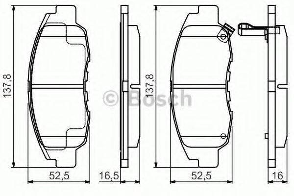 BOSCH 21497 Комплект гальмівних колодок, дискове гальмо
