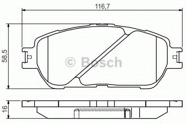 BOSCH 23855 Комплект гальмівних колодок, дискове гальмо