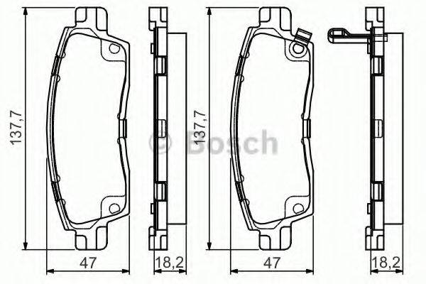 BOSCH 24445 Комплект гальмівних колодок, дискове гальмо