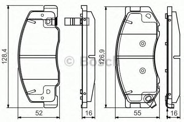 BOSCH 23505 Комплект гальмівних колодок, дискове гальмо