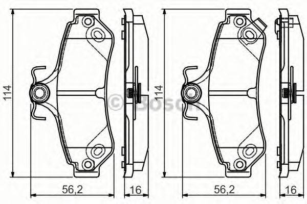 BOSCH 25599 Комплект гальмівних колодок, дискове гальмо
