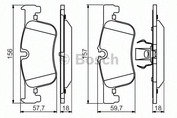 BOSCH 25014 Комплект гальмівних колодок, дискове гальмо