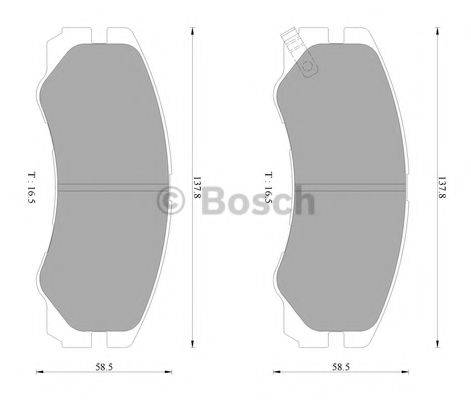 BOSCH 21845 Комплект гальмівних колодок, дискове гальмо