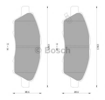BOSCH BP2507 Комплект гальмівних колодок, дискове гальмо