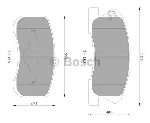BOSCH BP2559 Комплект гальмівних колодок, дискове гальмо