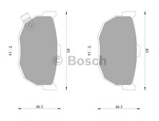BOSCH K245 Комплект гальмівних колодок, дискове гальмо