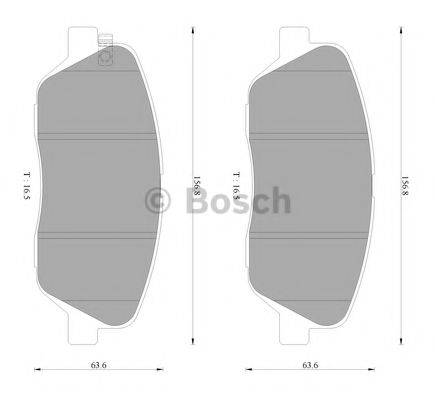 BOSCH K282 Комплект гальмівних колодок, дискове гальмо