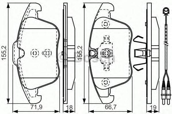 BOSCH 24153 Комплект гальмівних колодок, дискове гальмо