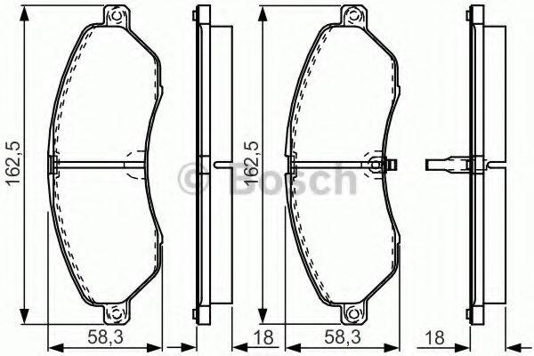 BOSCH 25660 Комплект гальмівних колодок, дискове гальмо