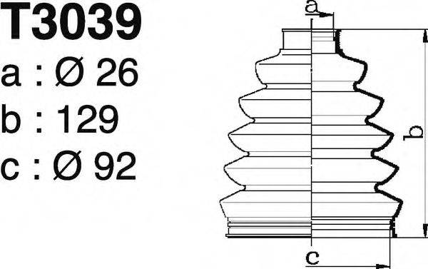 DEPA T3039 Комплект пильника, приводний вал