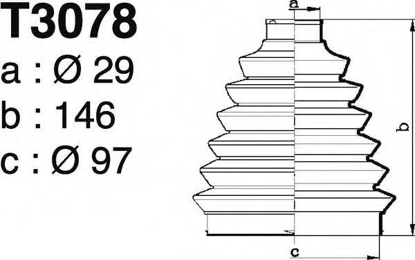 FIAT 3293A1 Комплект пильника, приводний вал