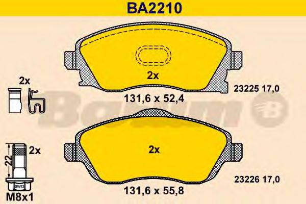 BARUM 23225 Комплект гальмівних колодок, дискове гальмо