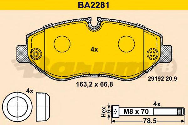 BARUM 29192 Комплект гальмівних колодок, дискове гальмо
