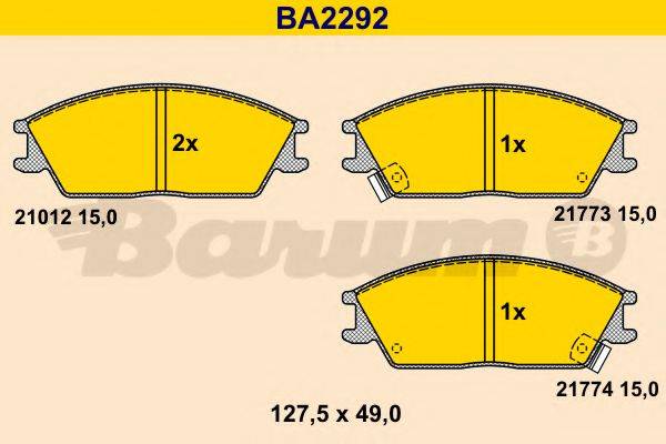 BARUM 21774 Комплект гальмівних колодок, дискове гальмо