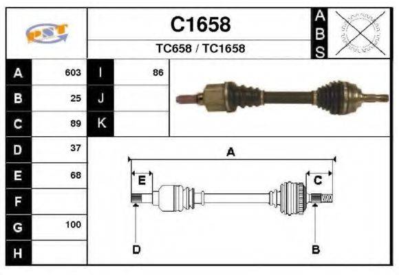 SNRA TC658 Приводний вал