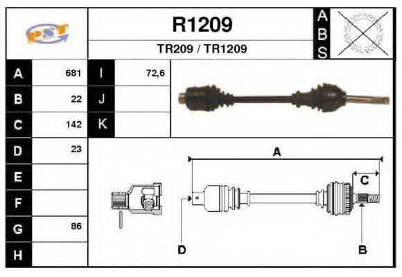 SNRA TR209 Приводний вал