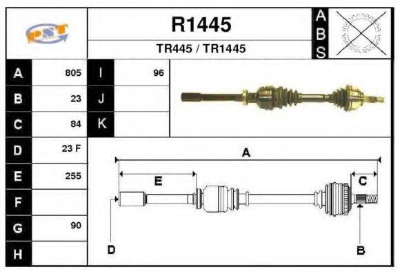 SNRA TR445 Приводний вал